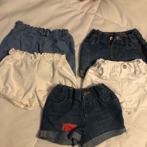 5 pairs of 18-24 month toddler girl shorts